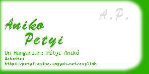 aniko petyi business card